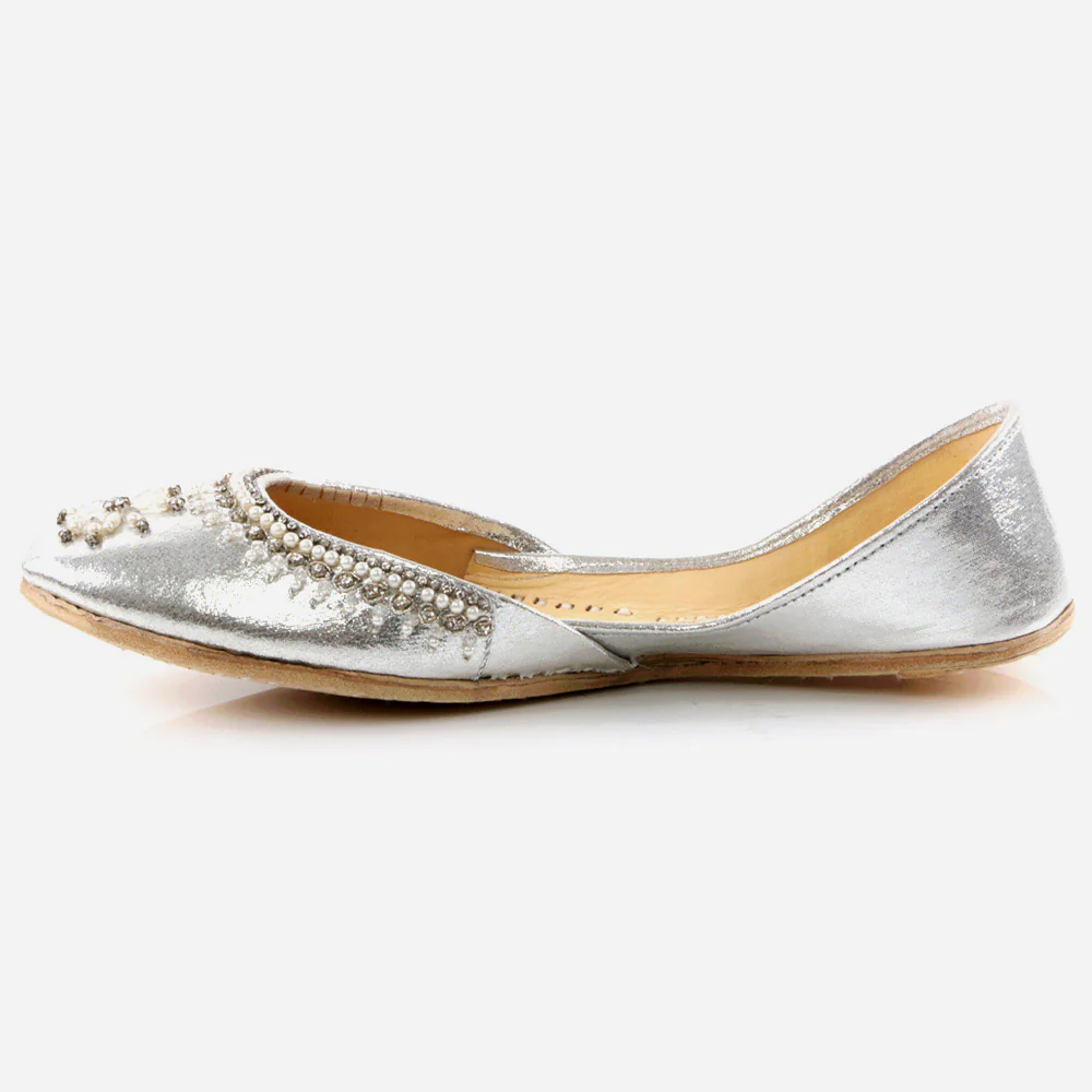 Women Ladies Decorated Summer Shoes Mojaris Traditional Indian Wedding Bridal Slip Ons Evening Party Handmade Leather Khussa Pumps Shoes - Image 3