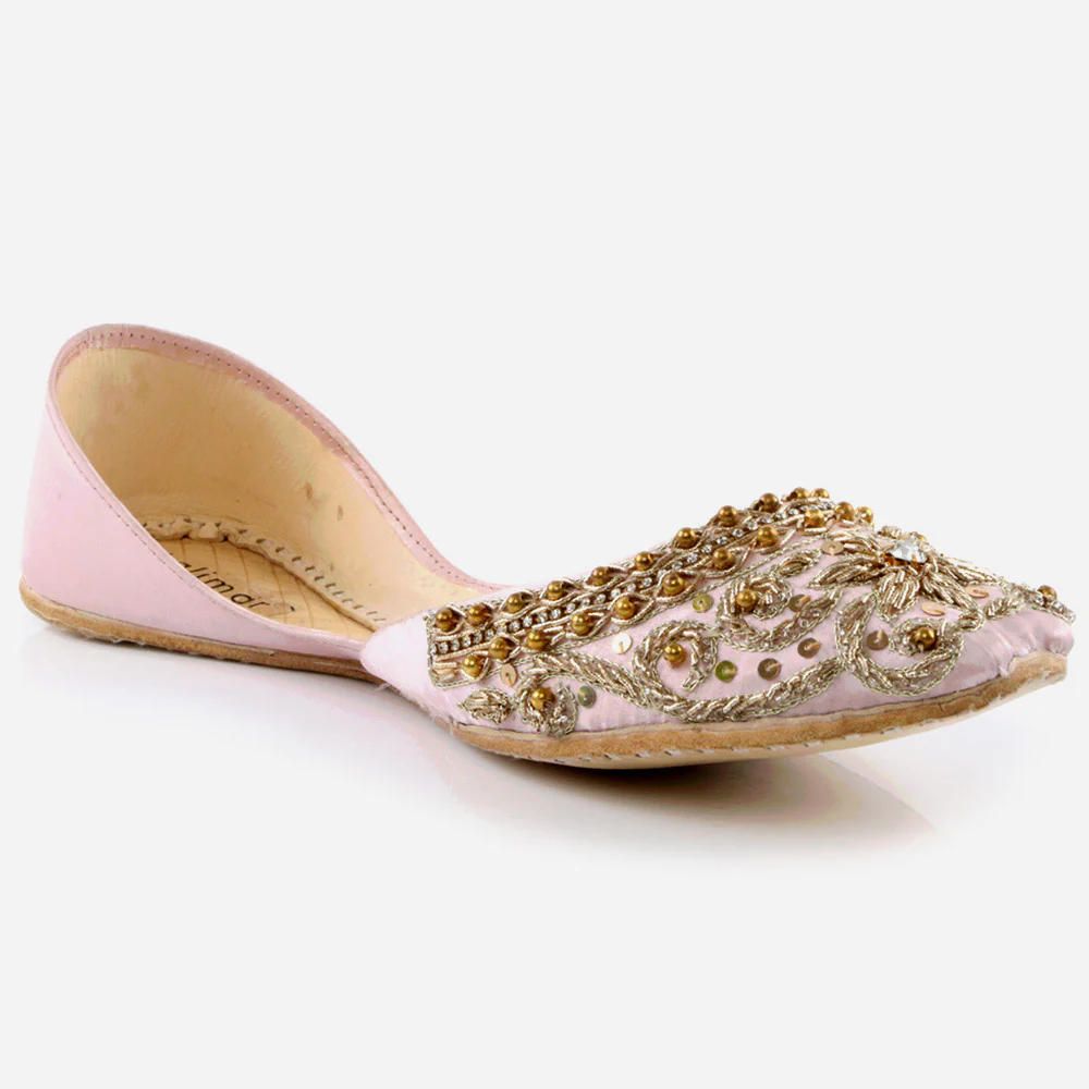 Women Ladies Decorated Summer Shoes Mojaris Traditional Indian Wedding Bridal Slip Ons Evening Party Handmade Leather Khussa Pumps Shoes
