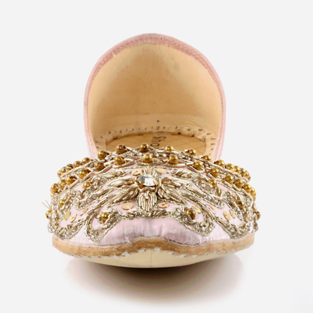 Women Ladies Decorated Summer Shoes Mojaris Traditional Indian Wedding Bridal Slip Ons Evening Party Handmade Leather Khussa Pumps Shoes - Image 4