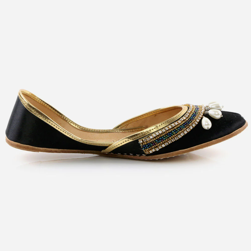 Women Ladies Embellished  Mojaris Traditional Indian Wedding Bridal Slip Ons Evening Party Handmade Leather Khussa Pumps Shoes - Image 2