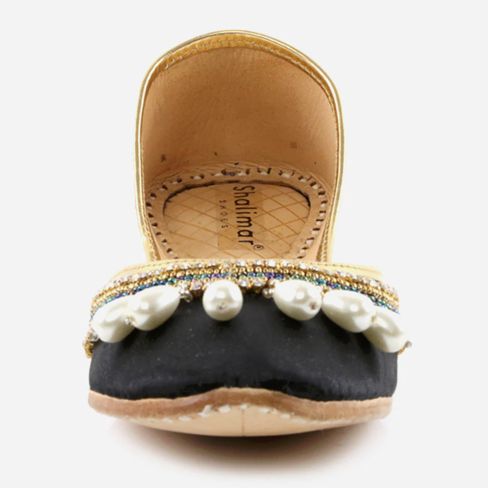 Women Ladies Embellished  Mojaris Traditional Indian Wedding Bridal Slip Ons Evening Party Handmade Leather Khussa Pumps Shoes - Image 4