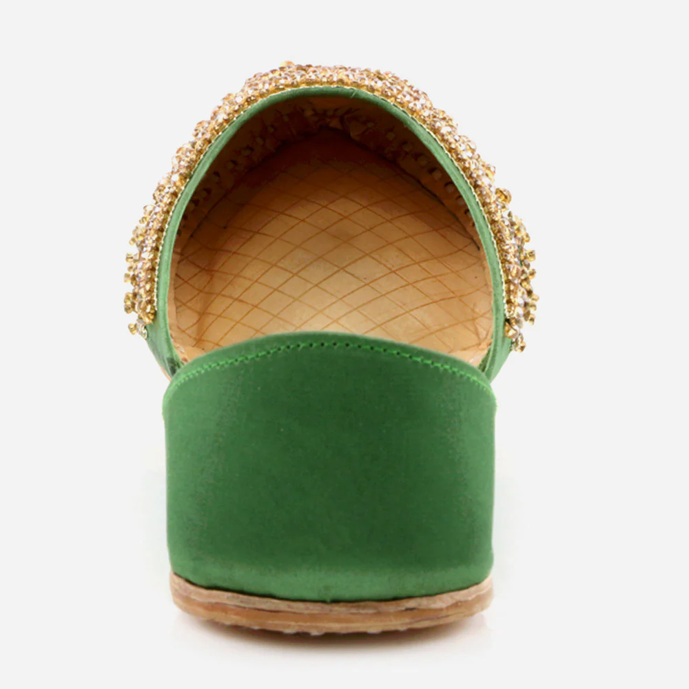 Women Ladies Ethnic Decorated Mojaris Traditional Indian Wedding Bridal Slip Ons Evening Party Handmade Leather Khussa Pumps Shoes - Image 5