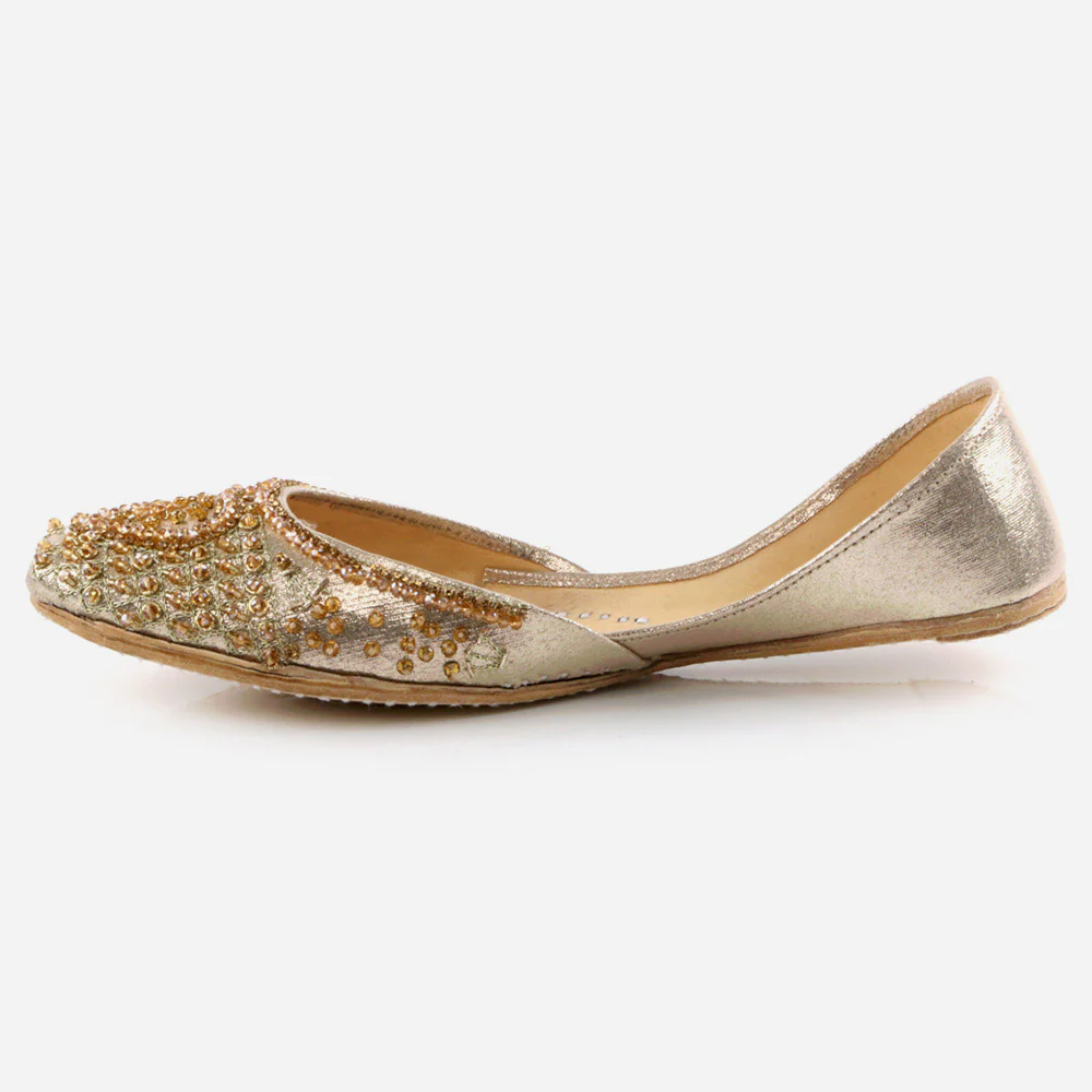 Women Ladies Ethnic Decorated Mojaris Traditional Indian Wedding Bridal Slip Ons Evening Party Handmade Leather Khussa Pumps Shoes - Image 3