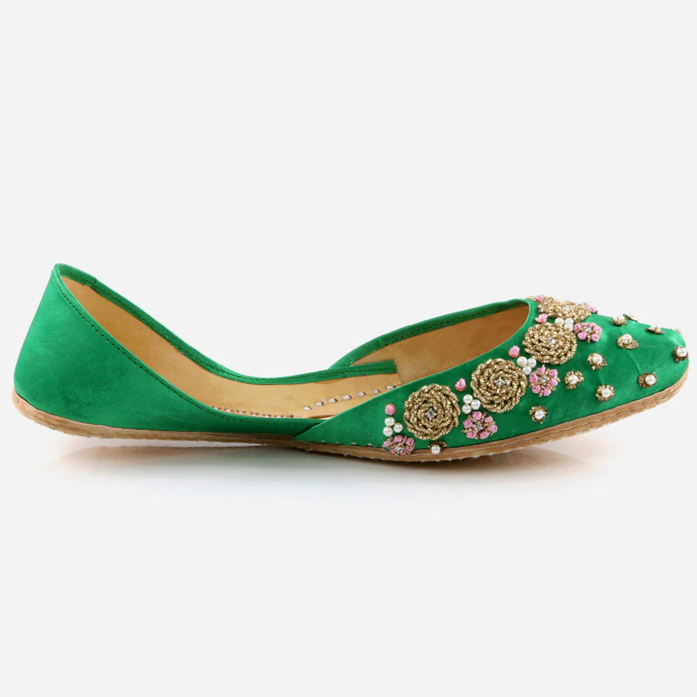 Women Ladies Fashion Decorated Jotis Mojaris Traditional Indian Wedding Bridal Slip Ons Evening Party Handmade Leather Khussa Pumps Shoes - Image 2