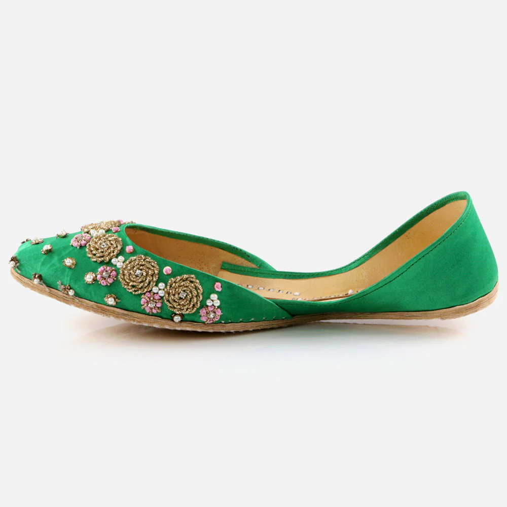 Women Ladies Fashion Decorated Jotis Mojaris Traditional Indian Wedding Bridal Slip Ons Evening Party Handmade Leather Khussa Pumps Shoes - Image 3