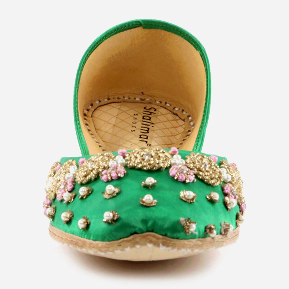 Women Ladies Fashion Decorated Jotis Mojaris Traditional Indian Wedding Bridal Slip Ons Evening Party Handmade Leather Khussa Pumps Shoes - Image 4