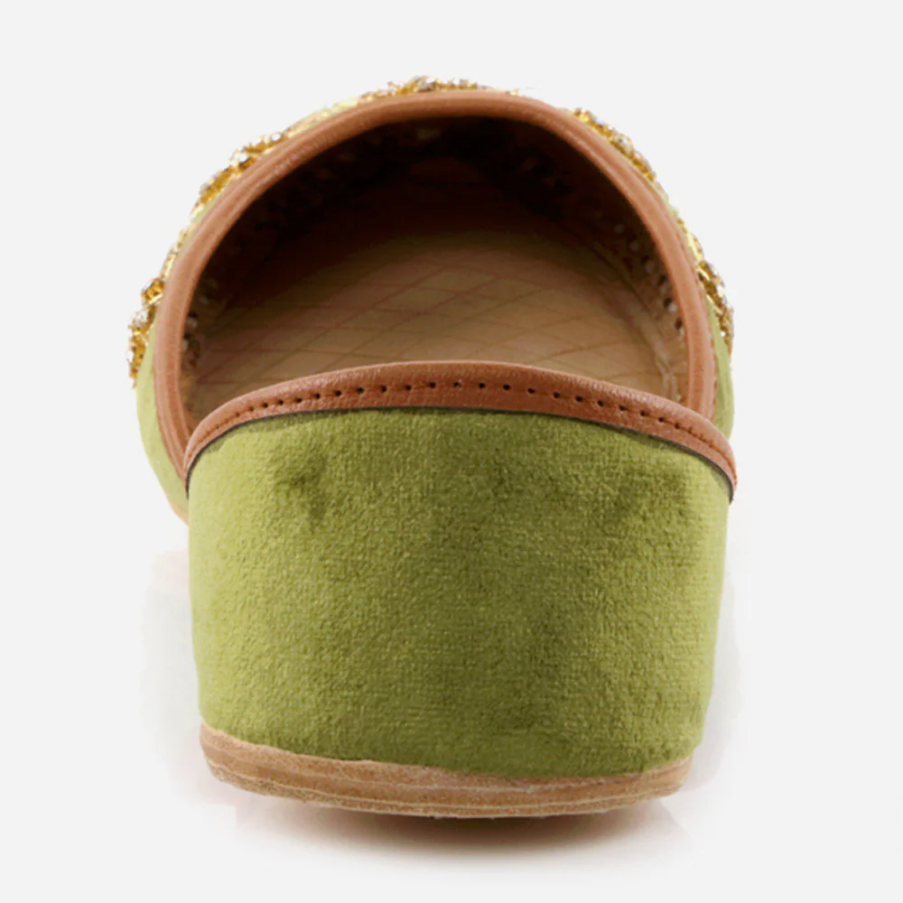 Women Ladies Handcrafted Decorated Traditional Indian Wedding Bridal Slip Ons Evening Party Handmade Leather Khussa Pumps Shoes - Image 5