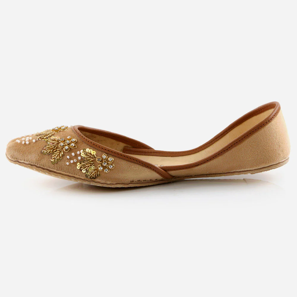 Women Ladies Handcrafted Decorated Traditional Indian Wedding Bridal Slip Ons Evening Party Handmade Leather Khussa Pumps Shoes - Image 3