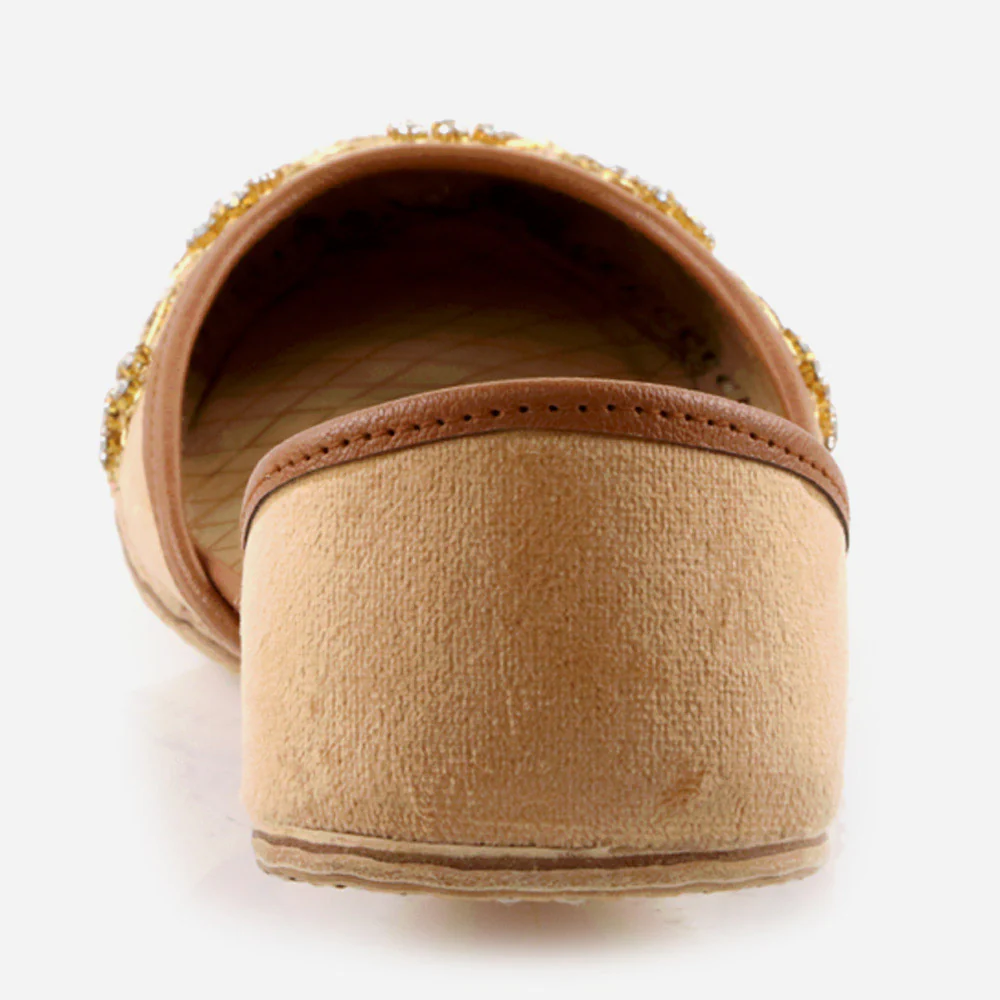 Women Ladies Handcrafted Decorated Traditional Indian Wedding Bridal Slip Ons Evening Party Handmade Leather Khussa Pumps Shoes - Image 5