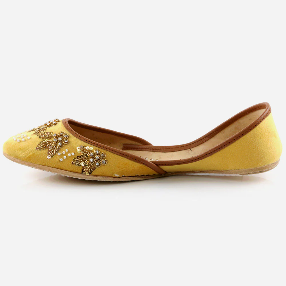Women Ladies Handcrafted Decorated Traditional Indian Wedding Bridal Slip Ons Evening Party Handmade Leather Khussa Pumps Shoes - Image 3
