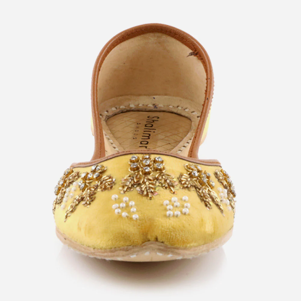 Women Ladies Handcrafted Decorated Traditional Indian Wedding Bridal Slip Ons Evening Party Handmade Leather Khussa Pumps Shoes - Image 4