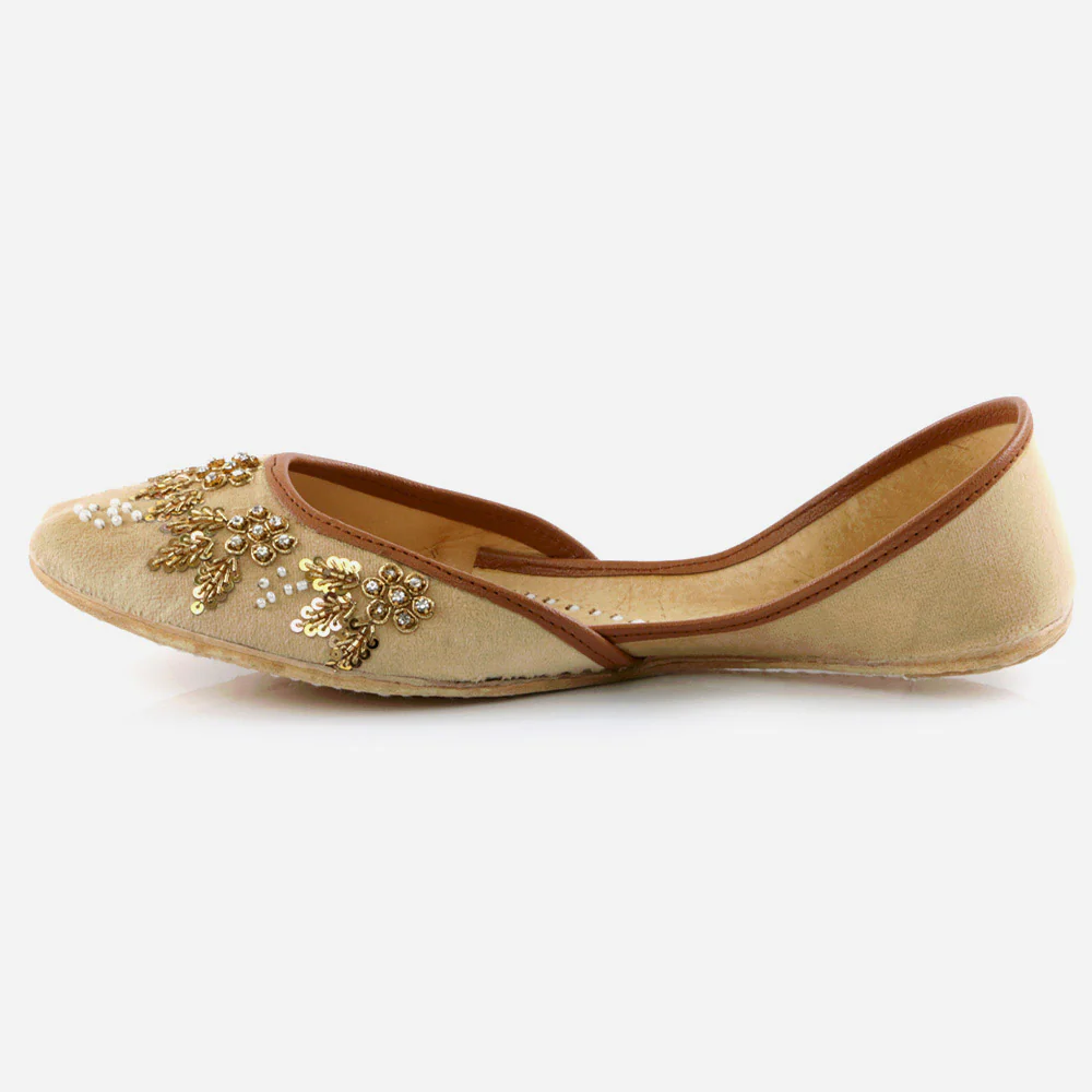 Women Ladies Handcrafted Decorated Traditional Indian Wedding Bridal Slip Ons Evening Party Handmade Leather Khussa Pumps Shoes - Image 3