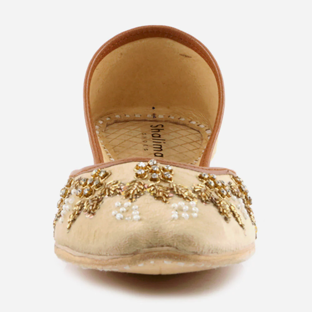 Women Ladies Handcrafted Decorated Traditional Indian Wedding Bridal Slip Ons Evening Party Handmade Leather Khussa Pumps Shoes - Image 4