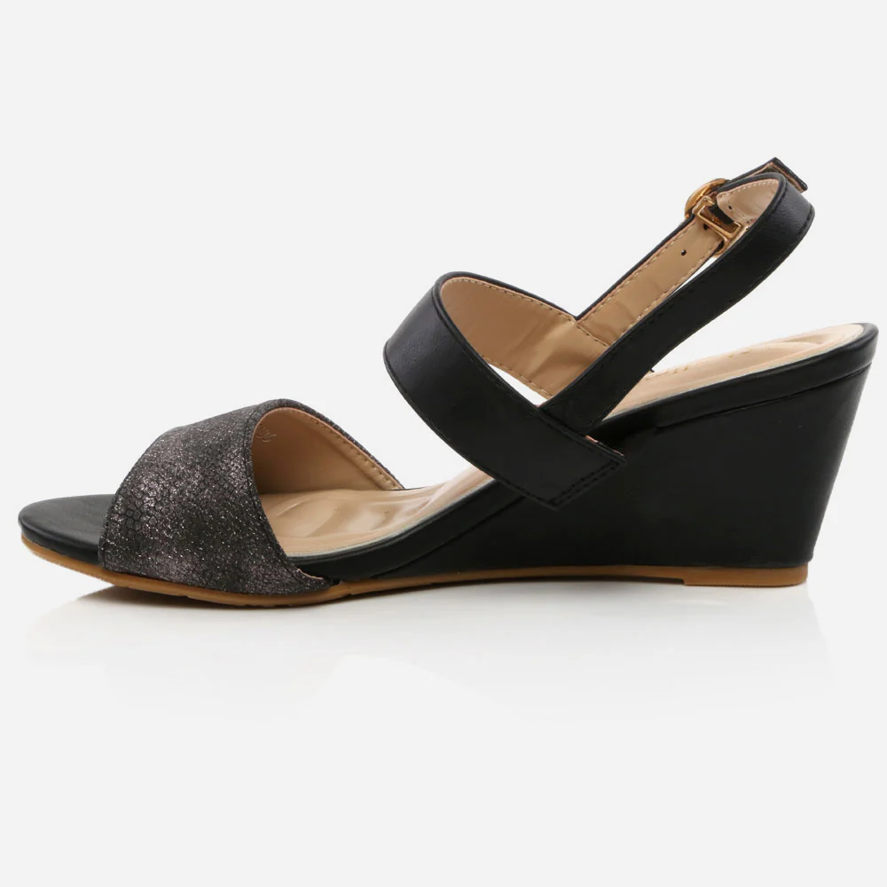 Women Ladies Strappy Everyday Casual Comfort Wedge Heel Daywear Open Toe Buckled Old Lady Sandals Shoes Size 3-8 UK - Image 3