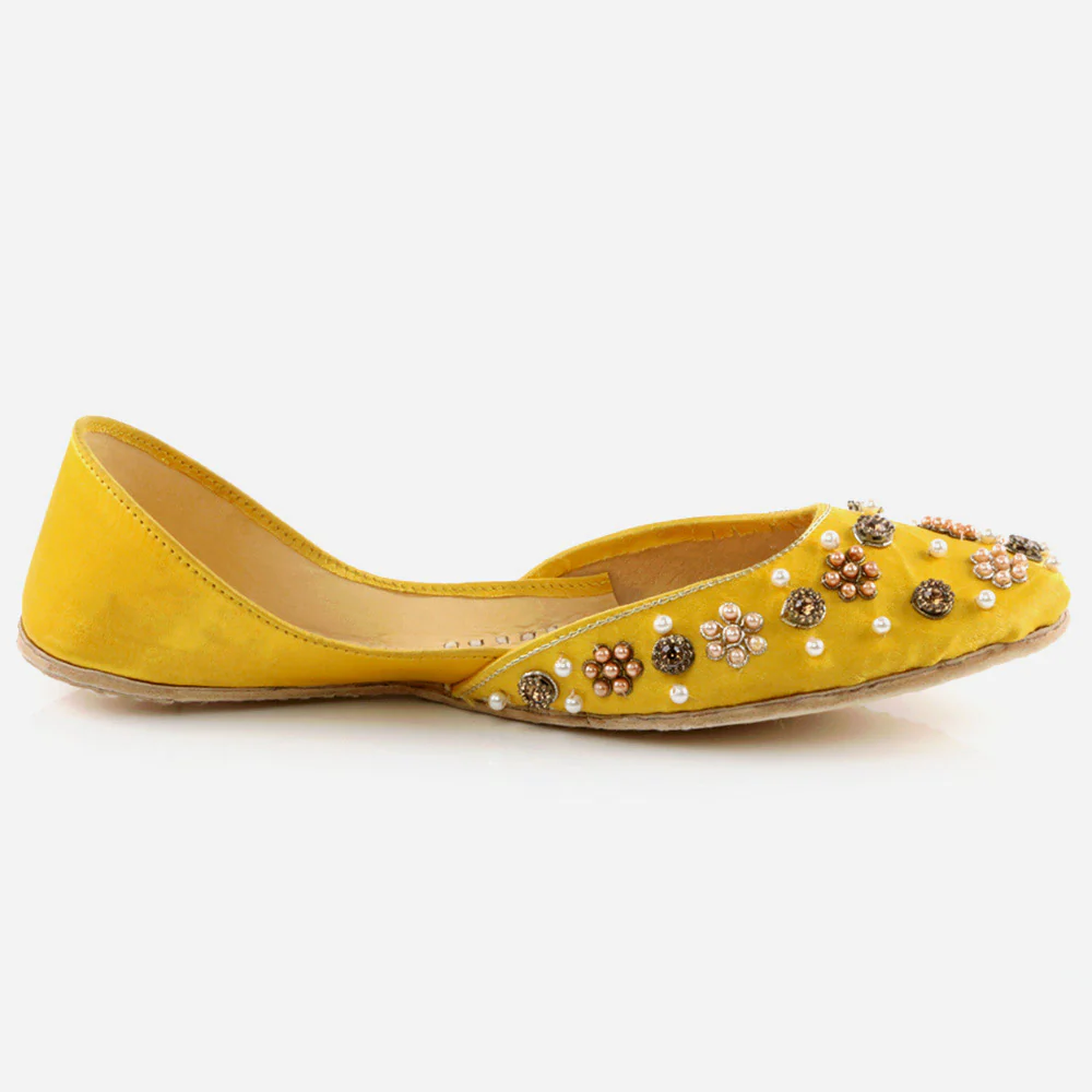 Women Ladies Traditional Indian Wedding Bridal Slip Ons Evening Party Handmade Leather Khussa Pumps Jotis Mojaris Shoes - Image 2