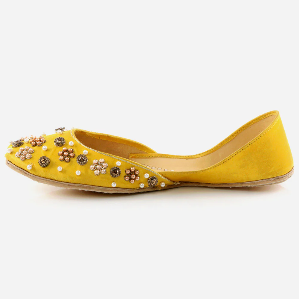Women Ladies Traditional Indian Wedding Bridal Slip Ons Evening Party Handmade Leather Khussa Pumps Jotis Mojaris Shoes - Image 3