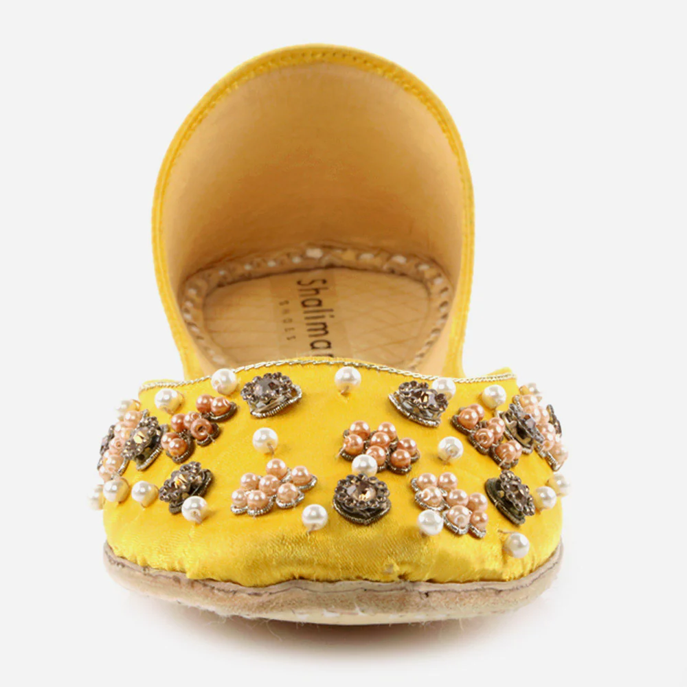 Women Ladies Traditional Indian Wedding Bridal Slip Ons Evening Party Handmade Leather Khussa Pumps Jotis Mojaris Shoes - Image 4