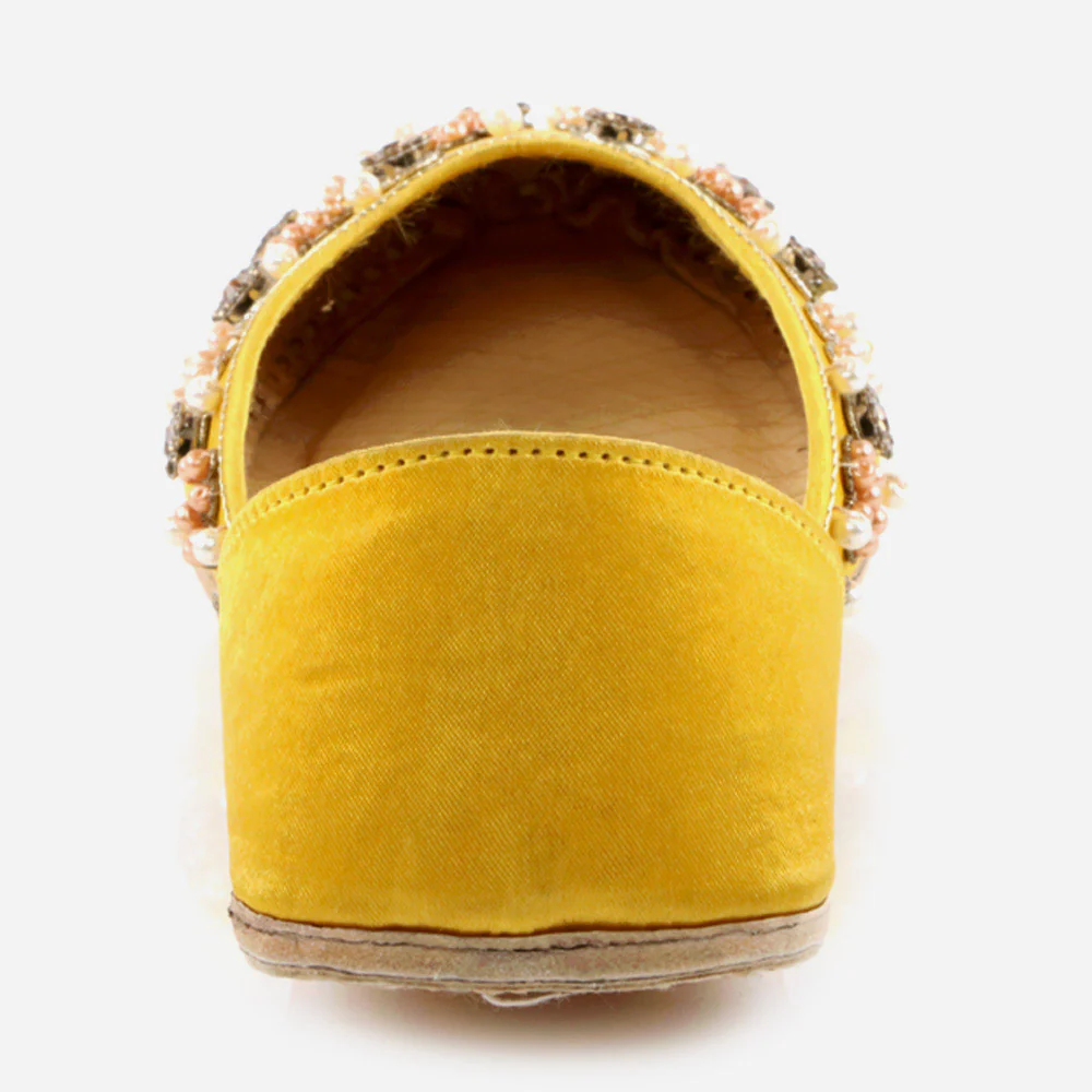Women Ladies Traditional Indian Wedding Bridal Slip Ons Evening Party Handmade Leather Khussa Pumps Jotis Mojaris Shoes - Image 5