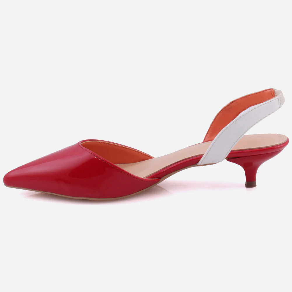 Women "LENA" Pointy Toe Low Heel Court Shoes - Image 3