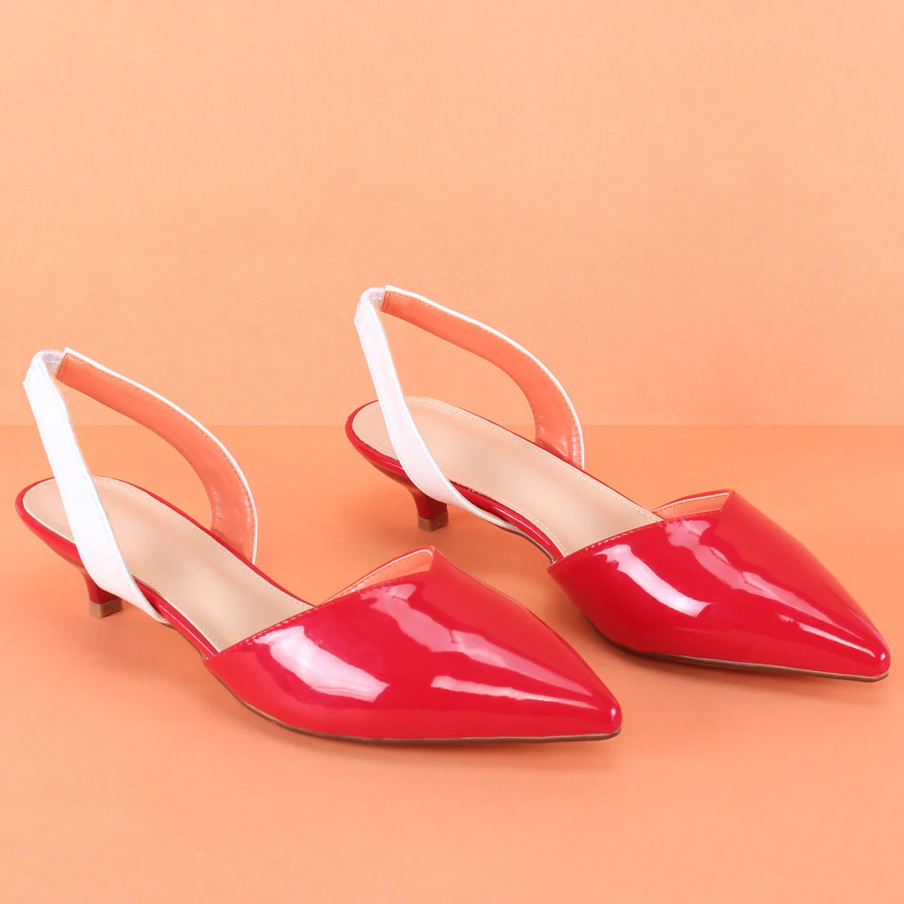Women "LENA" Pointy Toe Low Heel Court Shoes - Image 6