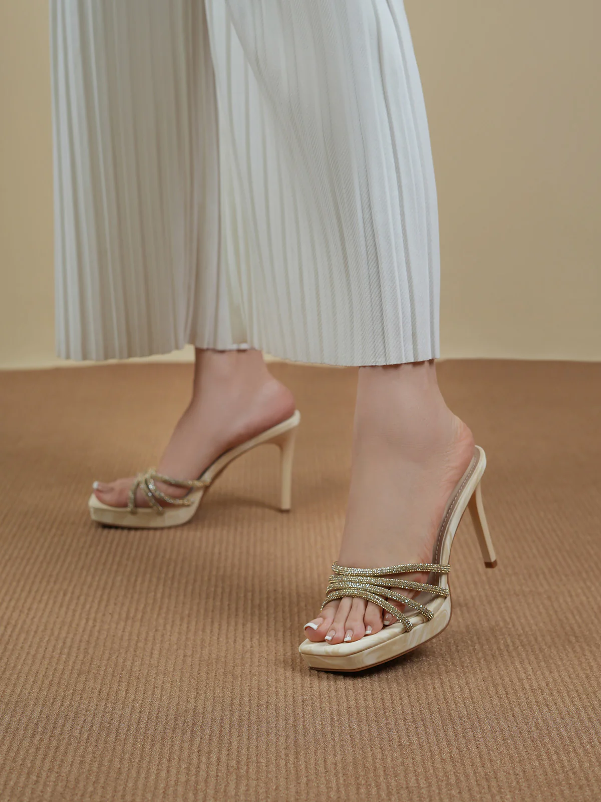 Women "MAGALY" Glamour Embellished Heels - Image 6