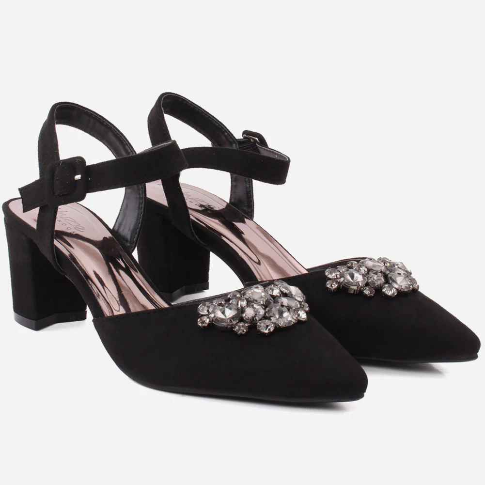 Women "MAGEE" Pointy Toe Ankle Strap Block Heel Sandals - Image 2