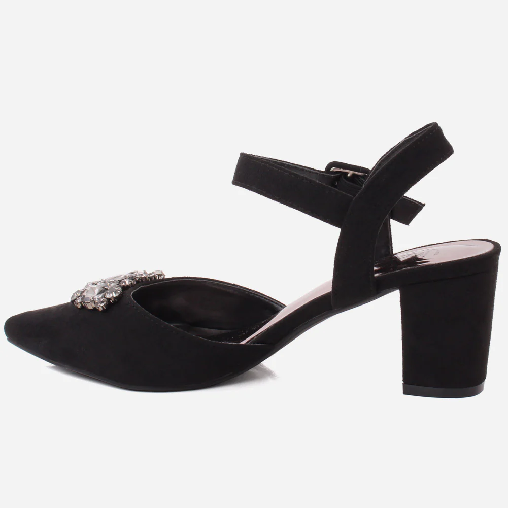Women "MAGEE" Pointy Toe Ankle Strap Block Heel Sandals - Image 3