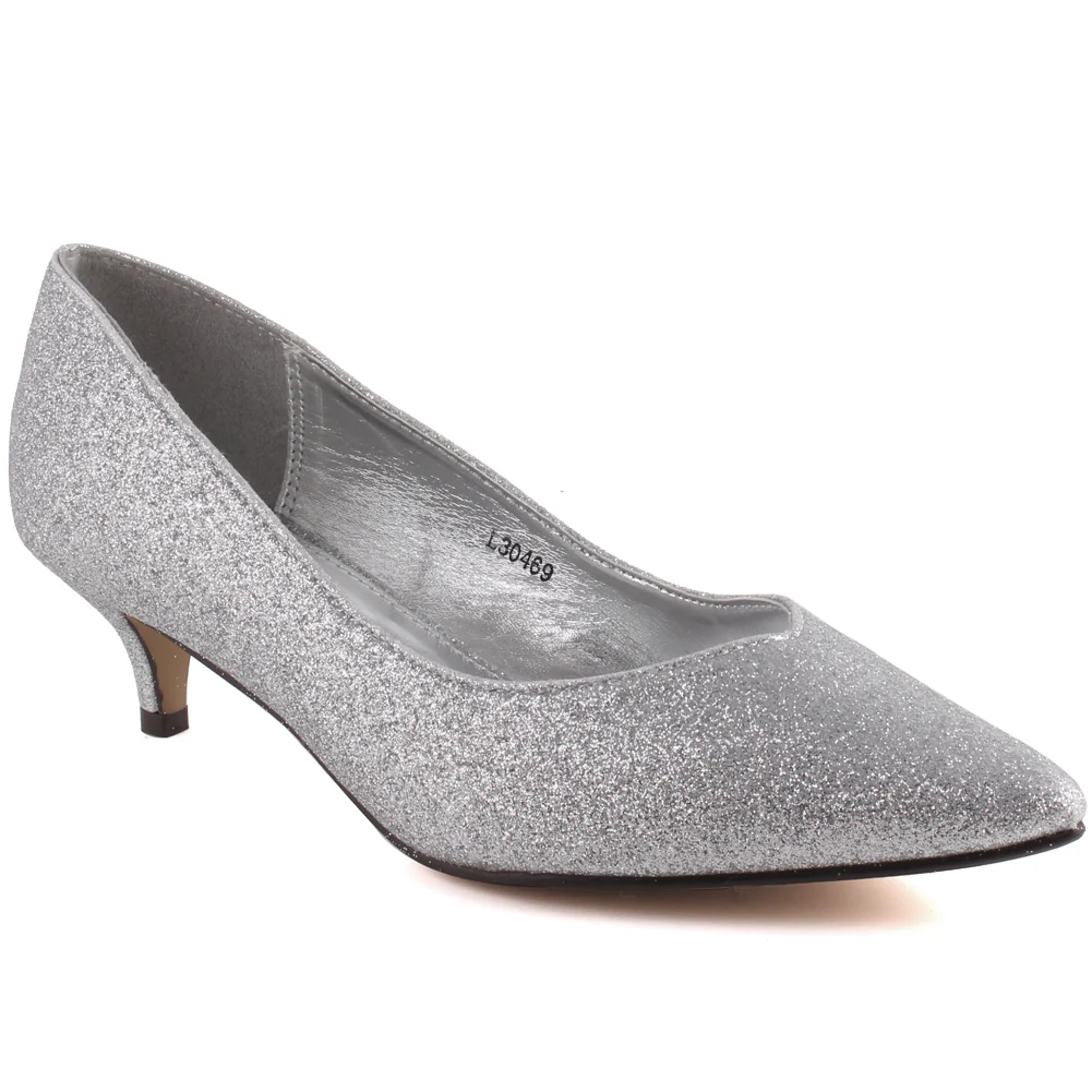 Women “MAGEY” Pointed Closed Toe Kitten Heel Court Shoes