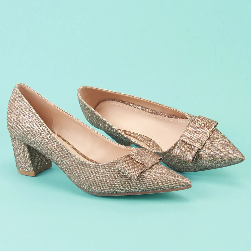 Women "MARAMA" Block Heel Pointed Toe Court Shoes - Image 6