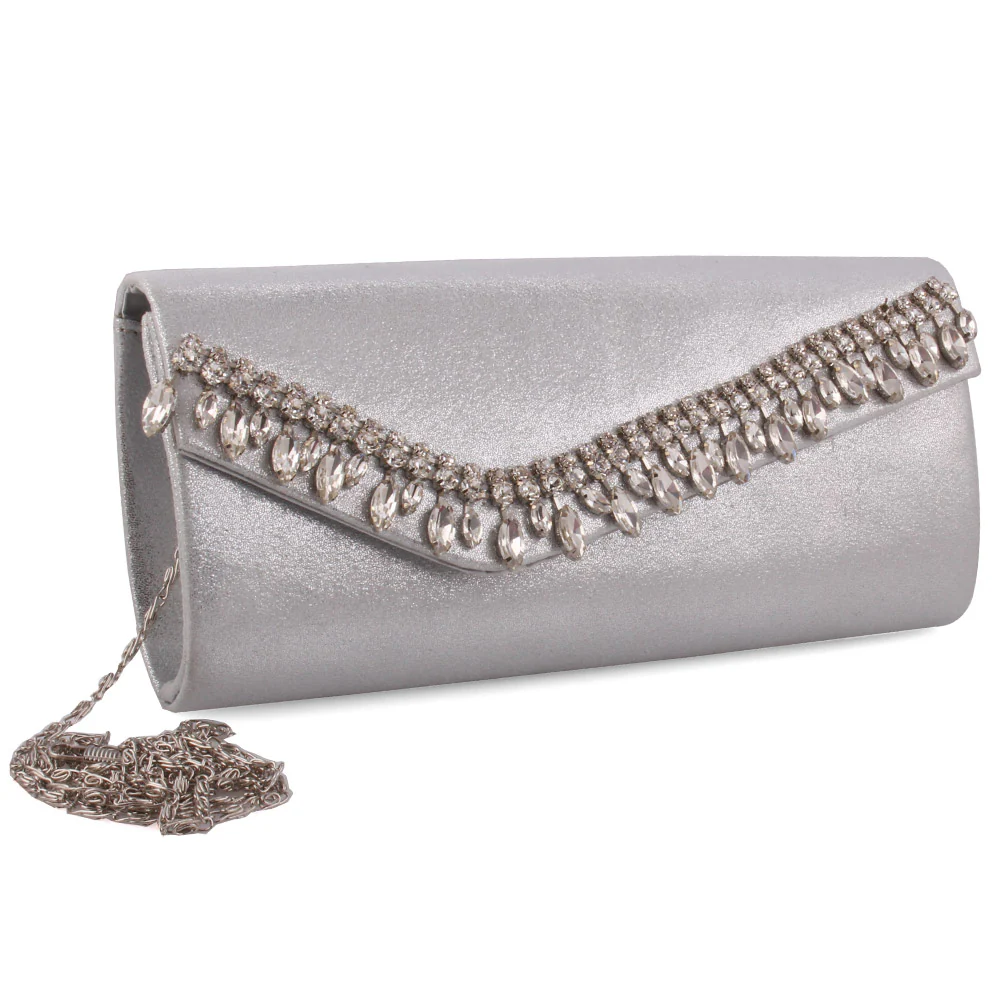 Women ‘Norta’ Diamante Adorned Bridal Clutch Handbag