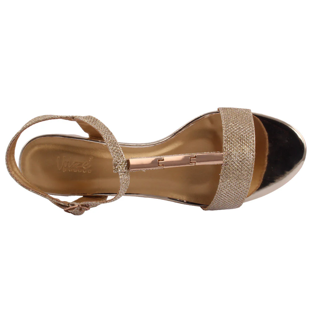 Women ‘Orlo’ Glittery Sling Back Block Heel Sandals - Image 4
