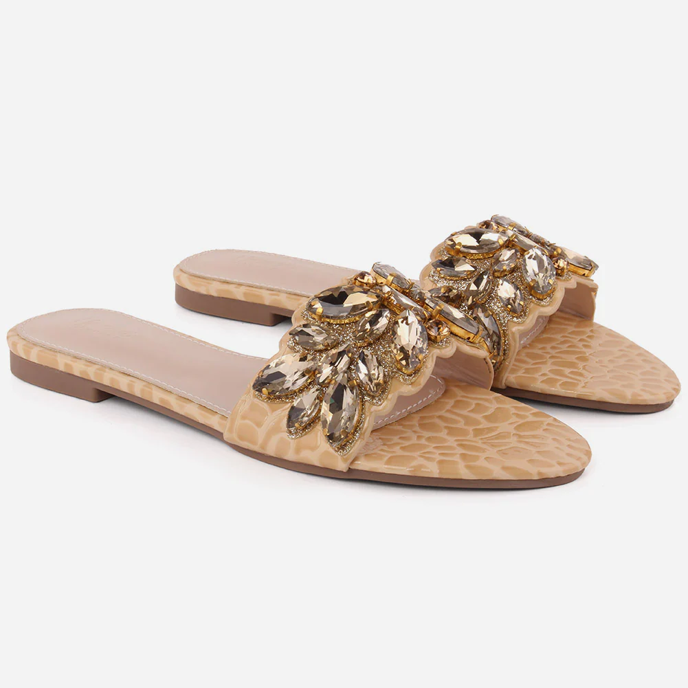 Women "PAM" Glitter Crystal Slippers - Image 2