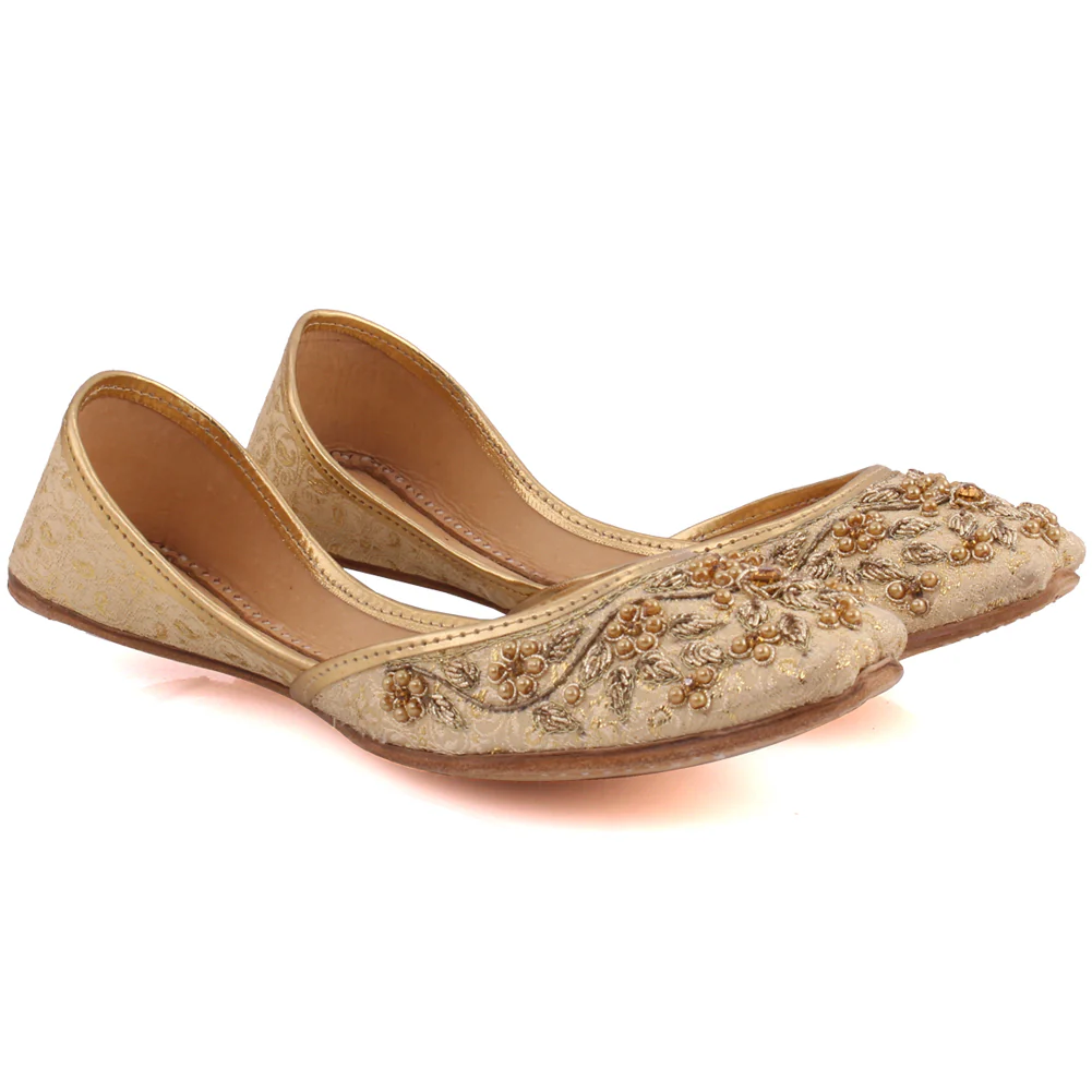 Women  “PAVLA” Traditional Rhinestone  Embellished Pearl Tila Khussa - Image 2