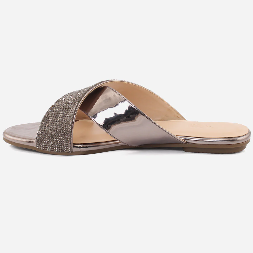 Women "PRISCILLA" Cross Band Slip On Slippers - Image 3