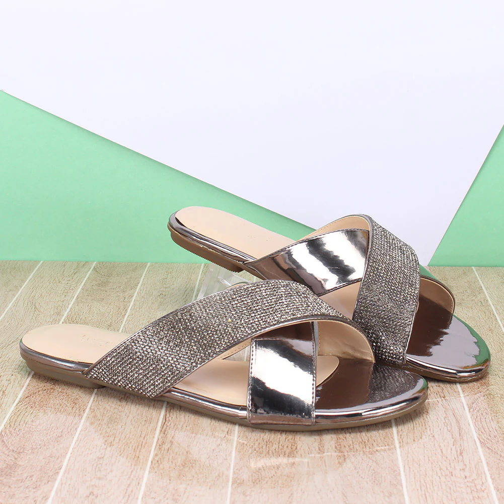 Women "PRISCILLA" Cross Band Slip On Slippers - Image 6
