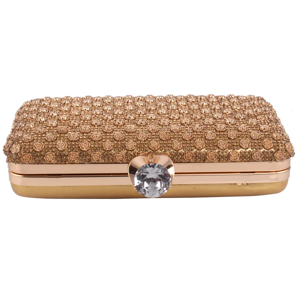 Women ‘Rango’ Crystals Decorated Bridal Clutch Bag - Image 4