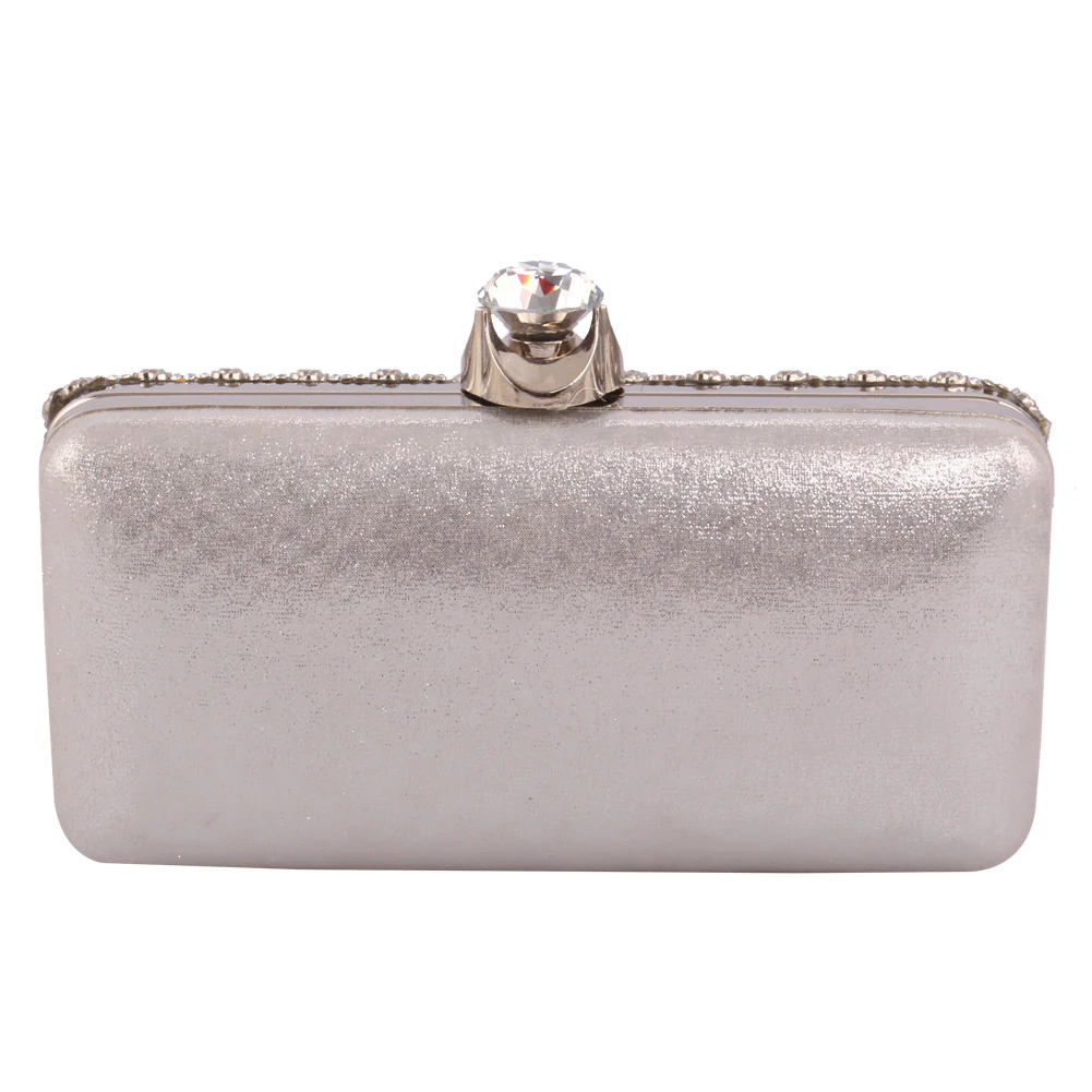Women ‘Rango’ Crystals Decorated Bridal Clutch Bag - Image 3