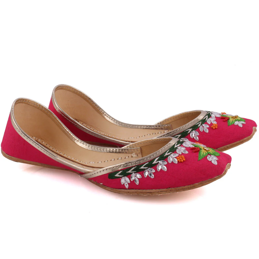 Women’s ‘Calcite’ Embroidered Indian Khussa Slippers - Image 2