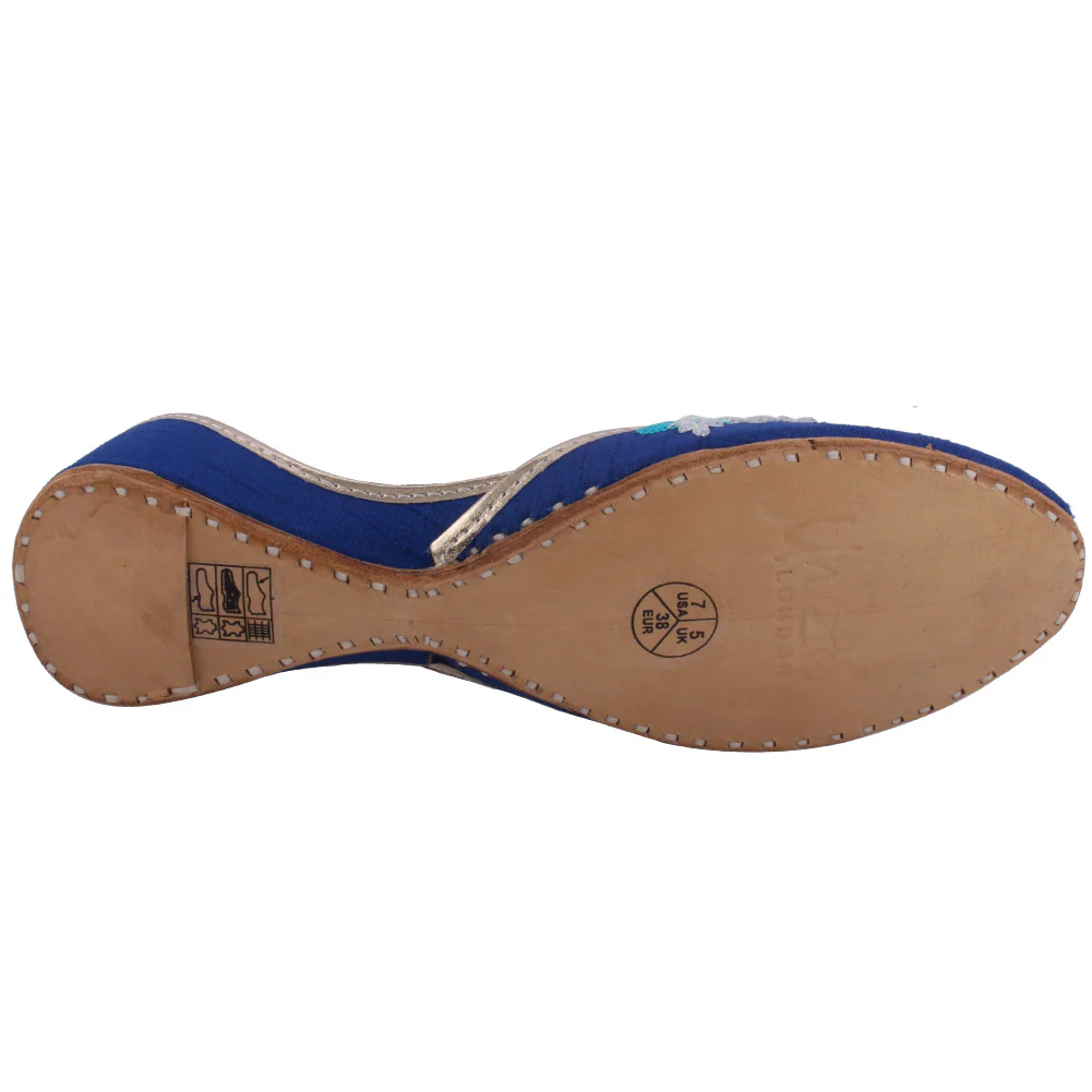 Women’s ‘Calcite’ Embroidered Indian Khussa Slippers - Image 5