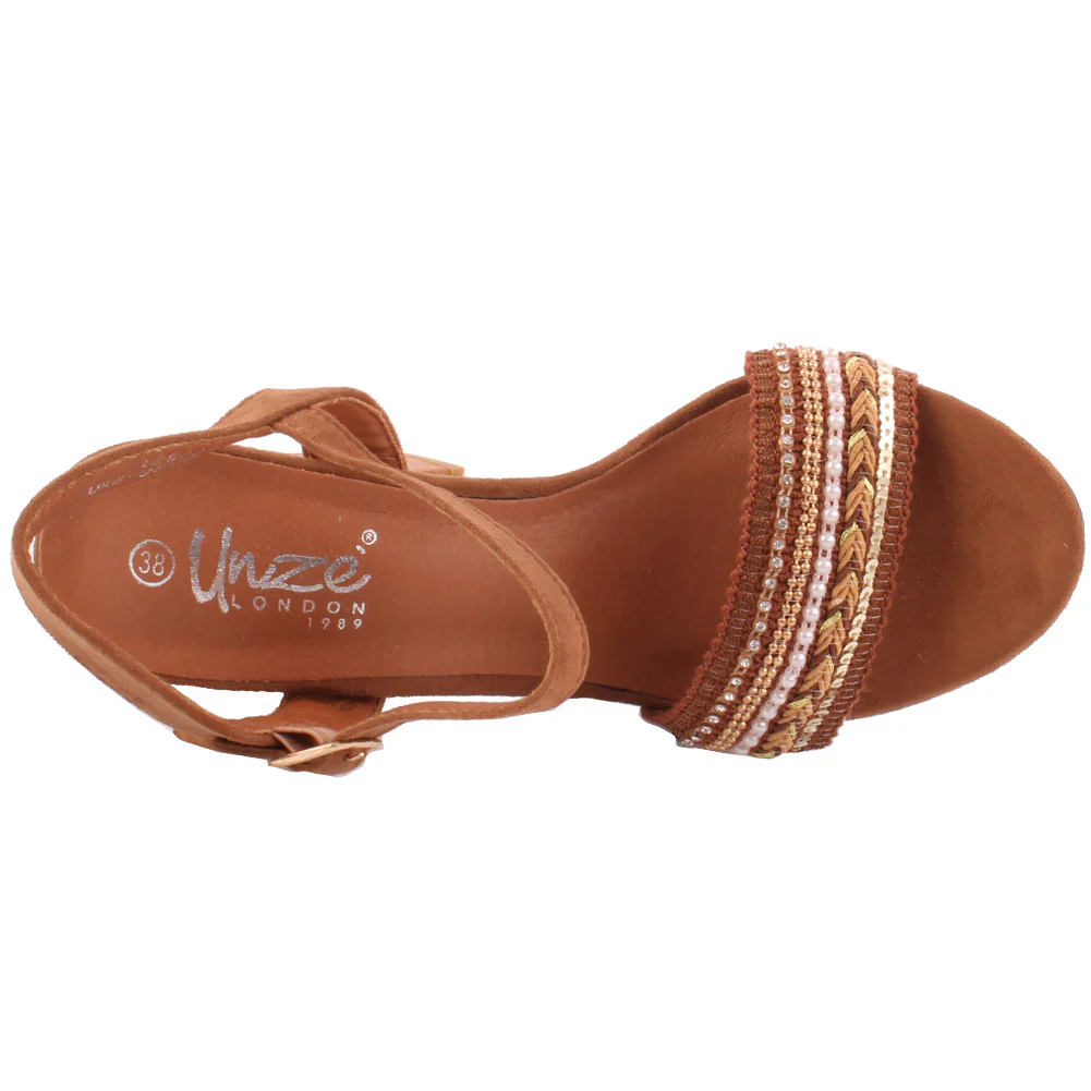 Women’s ‘Marymid’ Laced Block Heel Sandals - Image 4