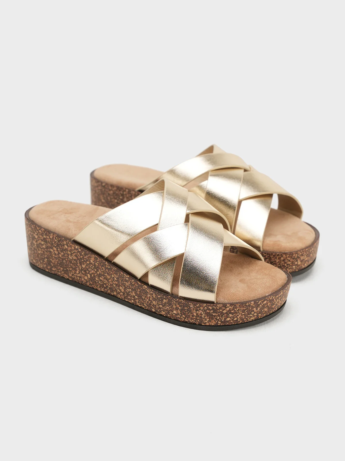 Women "SANTIA" Cross Strap Wedge Slippers - Image 2
