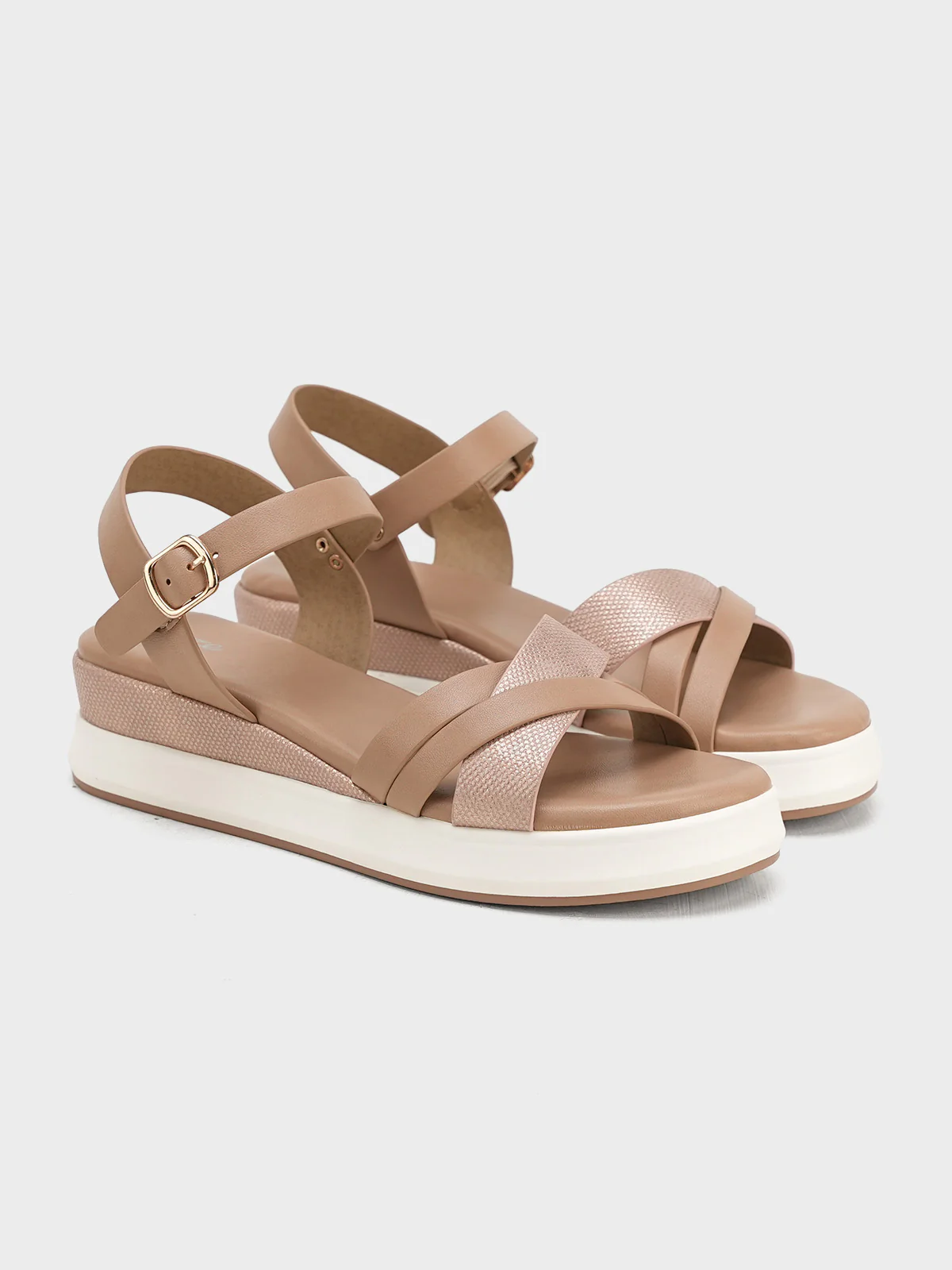 Women "SHILOH" Buckle Wedge Sandals - Image 4