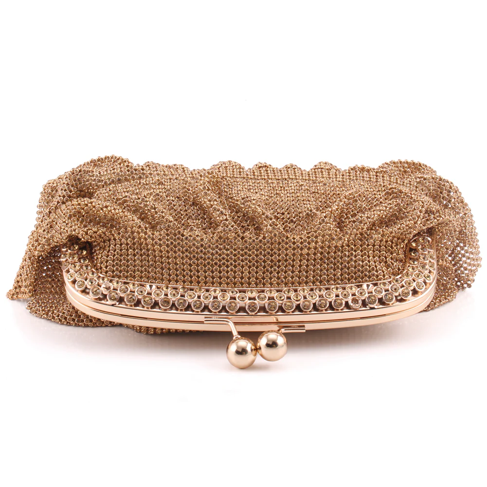 Women "SIBYL" Rhinestone Embellished Kiss-Lock Designed Top Edge Clutch - Image 2