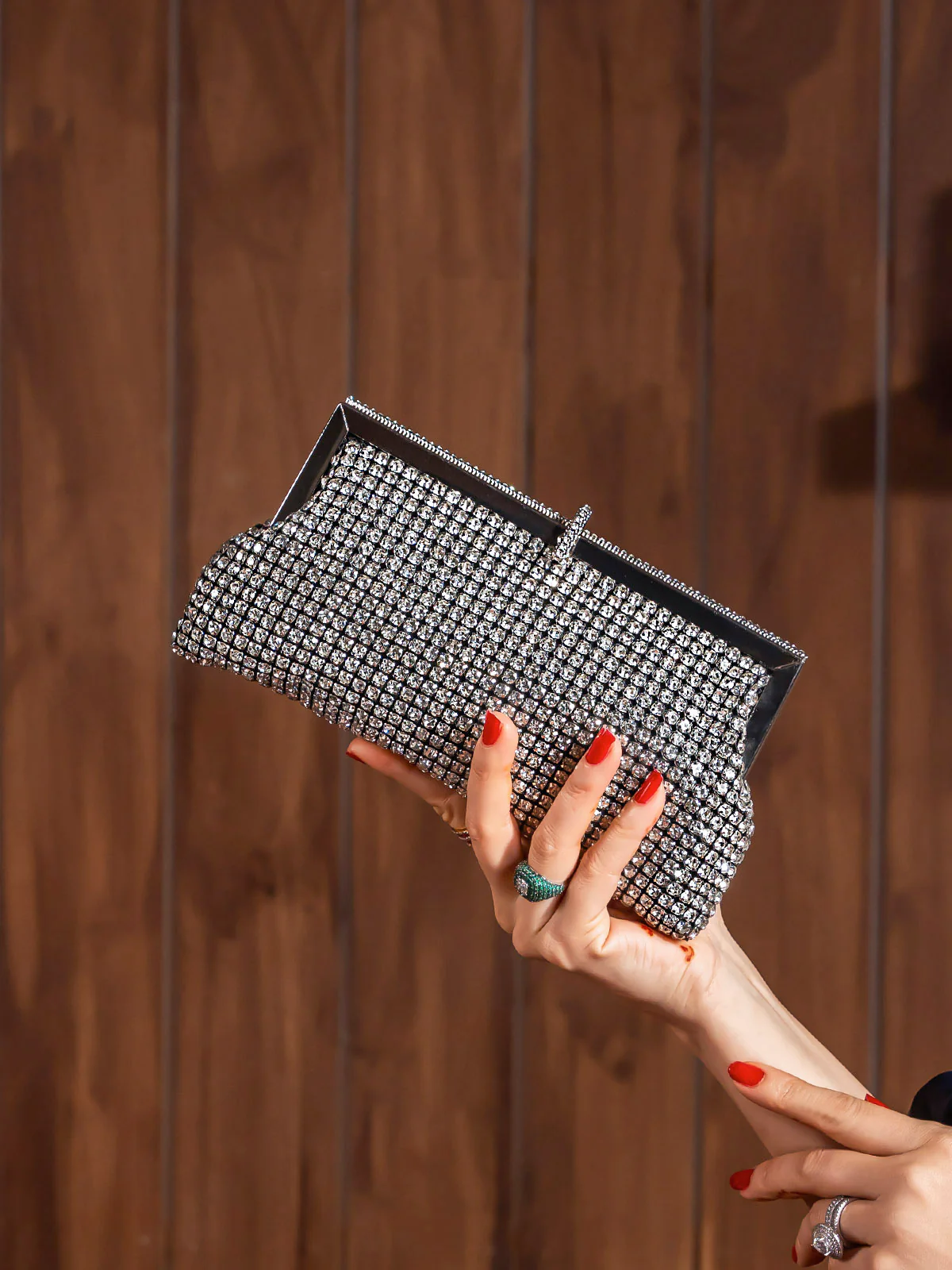 Women "TERESA" Diamond Stone Fancy Clutch