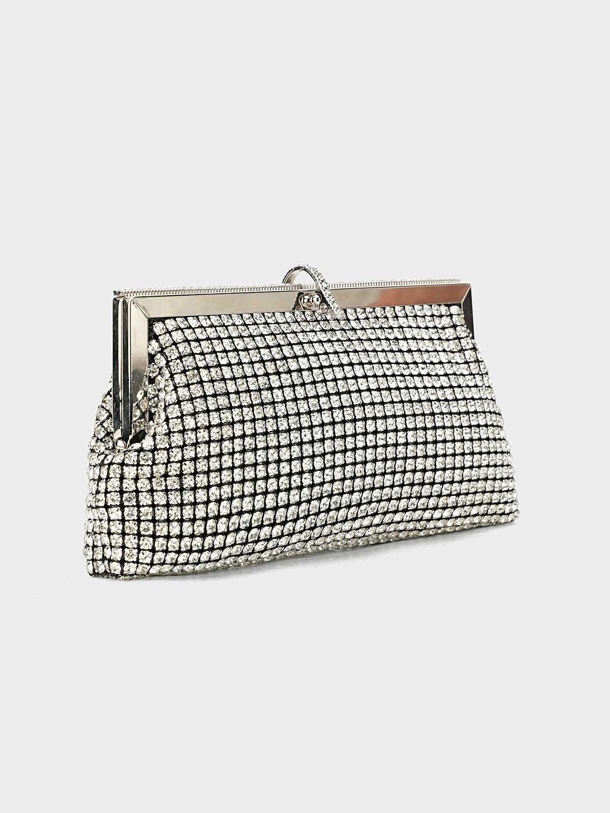 Women "TERESA" Diamond Stone Fancy Clutch - Image 4