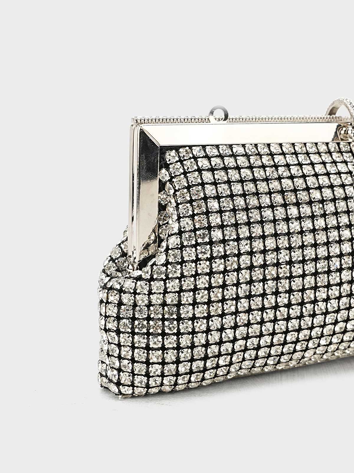 Women "TERESA" Diamond Stone Fancy Clutch - Image 5