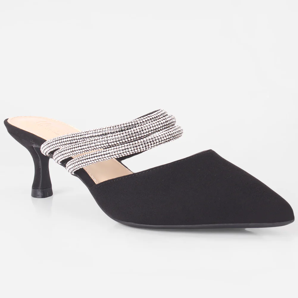 Women "VINCE" Diamante Slip On Sandals