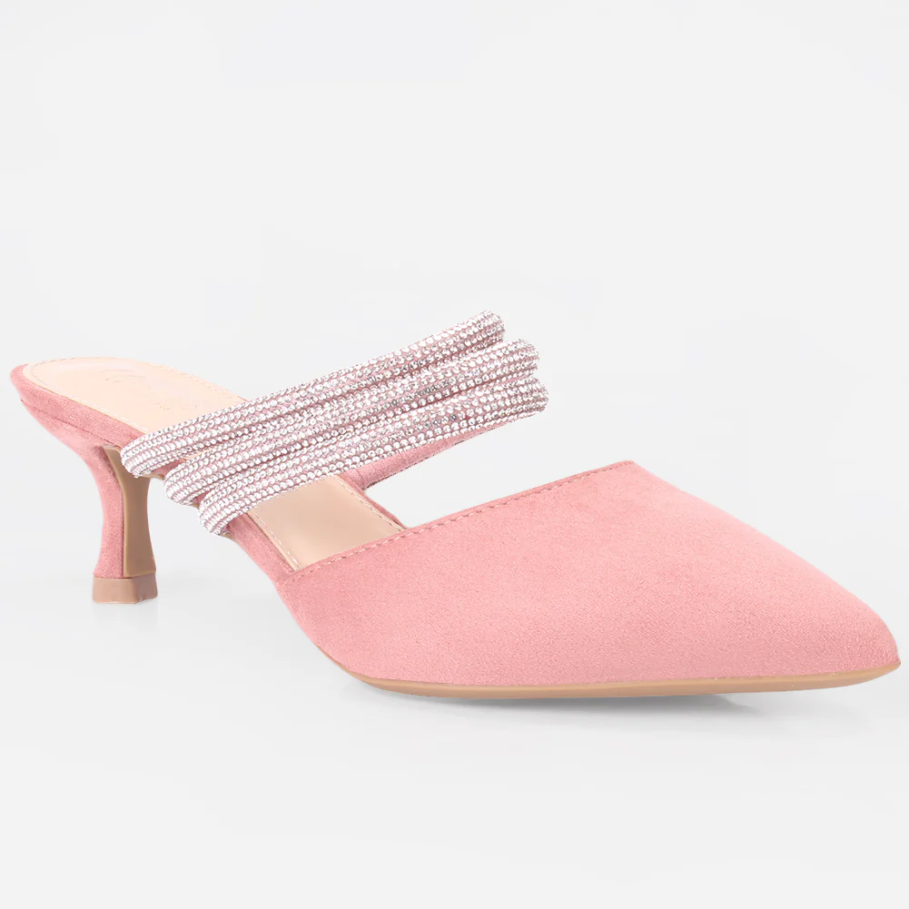 Women "VINCE" Diamante Slip On Sandals