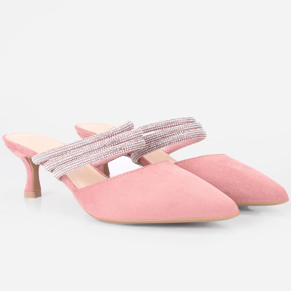 Women "VINCE" Diamante Slip On Sandals - Image 2