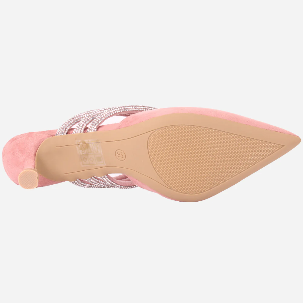 Women "VINCE" Diamante Slip On Sandals - Image 5
